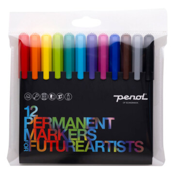 12 PERMANENT MARKERS.