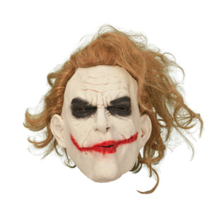 LATEXMASK JOKER MED HÅR.