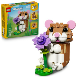 LEGO 31376 SØT HAMSTER MED EN BLOMST.