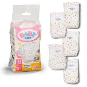 BABY BORN NAPPIES, 5 PACK