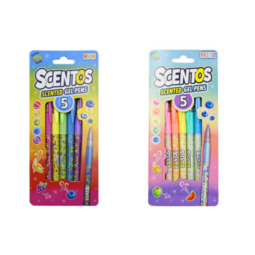 SCENTOS GEL PENS 5 PCS ASST