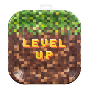 PAPER PLATE PIXEL LEVEL UP 23 CM 8-P
