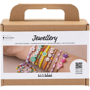 MINI DIY MIX SMYKKER, FARGERIKE ARMBÅND,